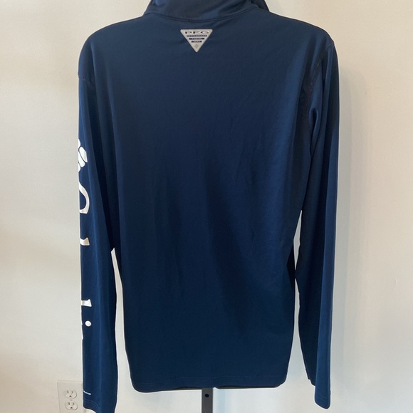 Columbia PFG Omni-Shade Quarter Zip Pullover Jacket Athletic Navy Blue Small - Picture 3 of 10